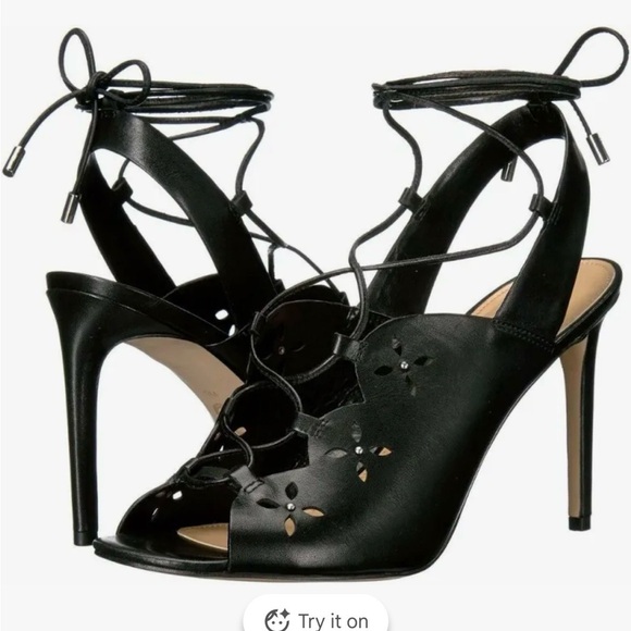 MICHAEL Michael Kors Shoes - MICHAEL Michael Kors Thalia Leather Black Lace-Up Heels